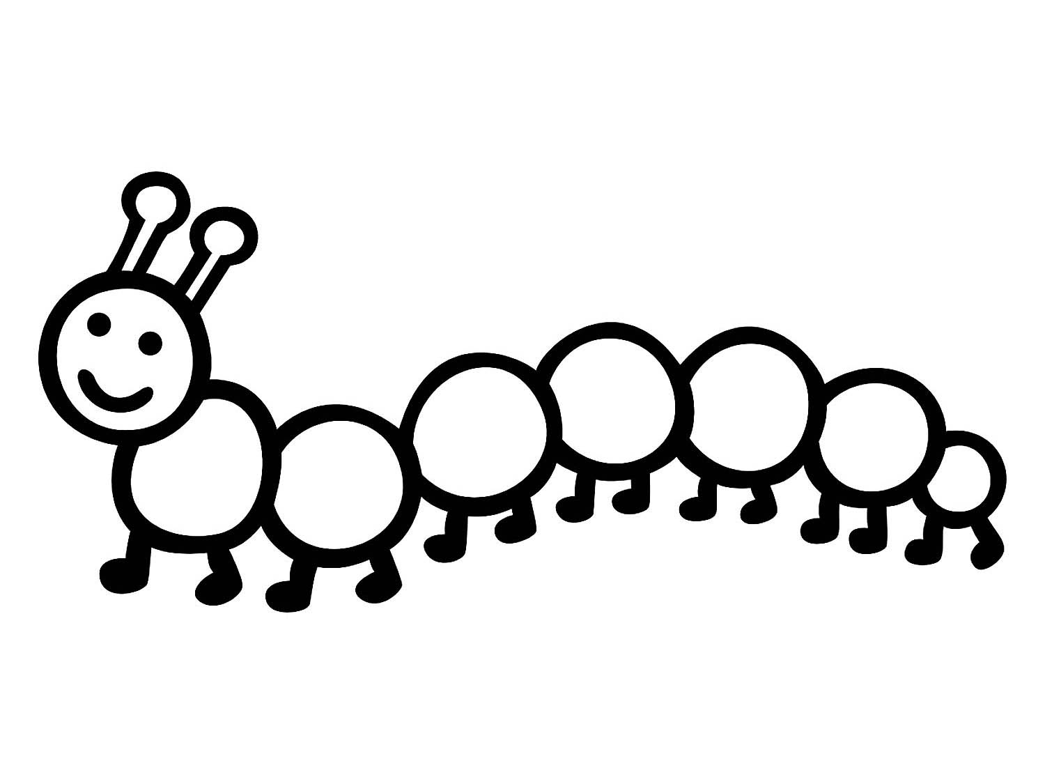 Caterpillar stencils - Free stencils and template cutout printable