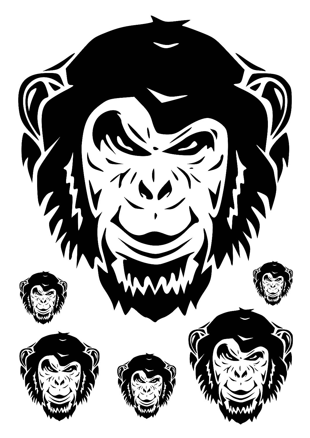 Monkey stencils - Free stencils and template cutout printable