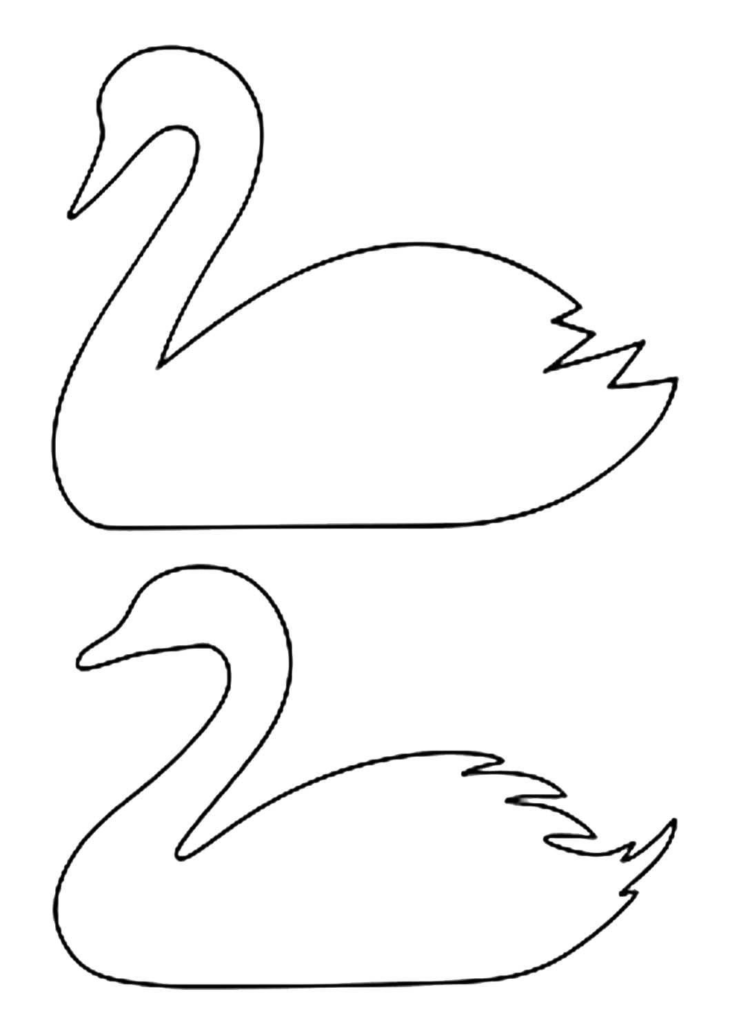 Лебеди для вырезания из бумаги