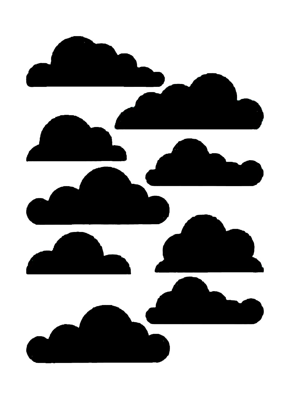 Cloud stencils - Free stencils and template cutout printable